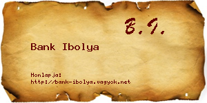 Bank Ibolya névjegykártya